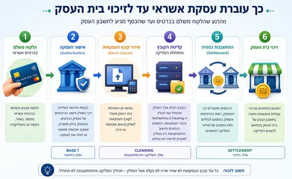 תהליך עסקת אשראי מאישור העסקה ועד זיכוי בית העסק